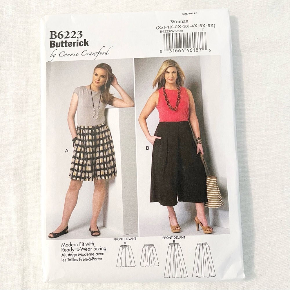 Butterick B6223 Women’s Skirt Pattern | Sizes 1X–6X | Easy Pull-On Style